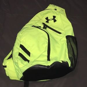 Neon Yellow and Black Under Armour Sling bag.